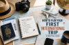 Traveller preparing documents and luggage for a first international trip