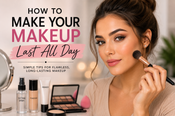 Woman applying makeup as part of a long-lasting makeup routine