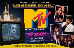The iconic MTV logo celebrating the network's launch anniversary.