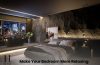 Cozy relaxing bedroom with soft lighting, comfortable bedding and calming décor