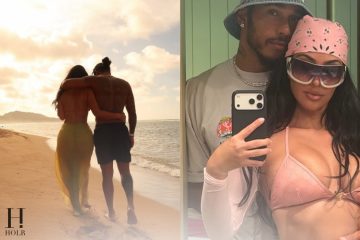 Kim Kardashian and Lewis Hamilton Share Beach Photos