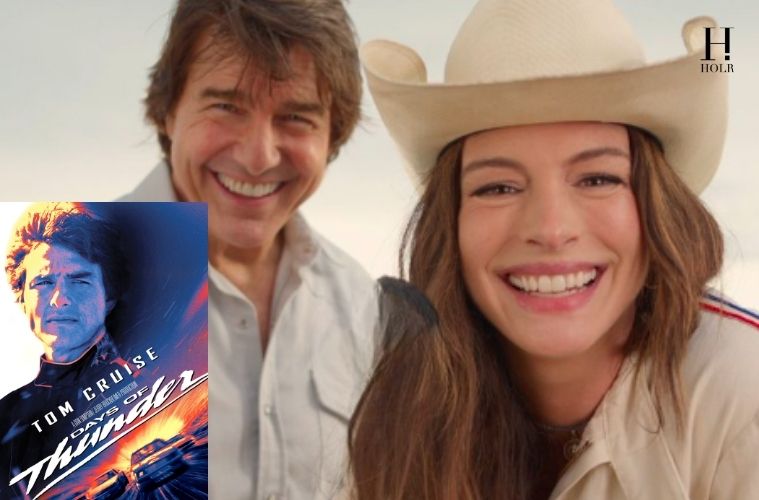 Tom Cruise and Anne Hathaway promote the upcoming Days of Thunder sequel, scheduled for a summer 2028 theatrical release.