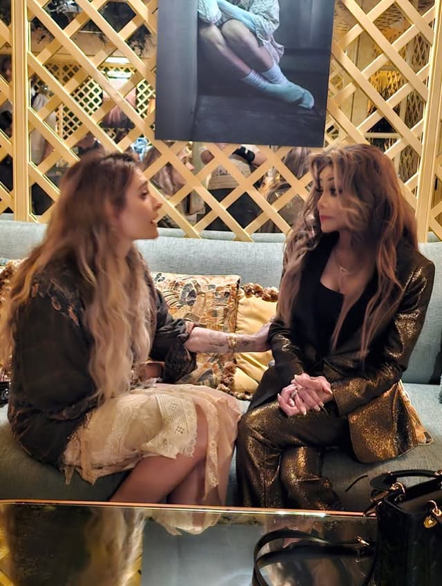 Paris Jackson celebrates the release of Happiest Day of My Life with her aunt La Toya Jackson at her album release party.