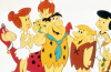 The Flintstones characters Fred, Wilma, Barney, Betty, Pebbles and Bamm-Bamm from the classic Hanna-Barbera franchise.