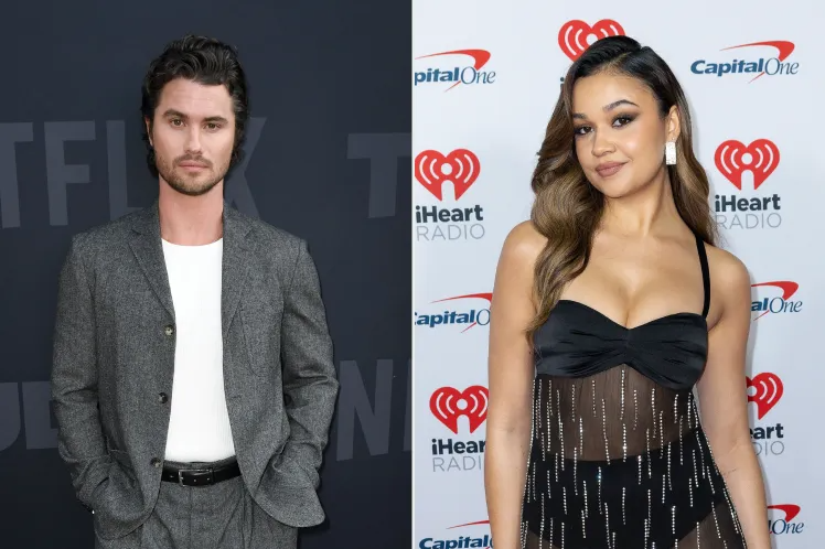 Chase Stokes and Madison Bailey attend a promotional event for Outer Banks as the actors recall a frightening underwater incident from filming.