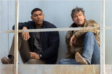 Kyle Chandler and Aaron Pierre as Hal Jordan and John Stewart in HBO’s Lanterns.