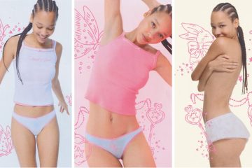 The Cou Cou x Sandy Liang collection features colorful intimates, playful prints, bows, and coordinating loungewear pieces.