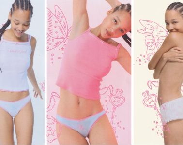 The Cou Cou x Sandy Liang collection features colorful intimates, playful prints, bows, and coordinating loungewear pieces.