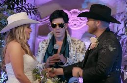 Cole McBee and Kacie Adkison celebrate after their surprise Las Vegas wedding during The McBee Dynasty: Real American Cowboys.