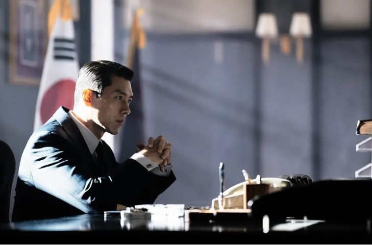 Hyun Bin and Jung Woo-sung appear in promotional artwork for Disney+'s Korean thriller Made in Korea.
