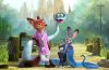 Judy Hopps and Nick Wilde from Disney’s Zootopia franchise in the colorful animal city.