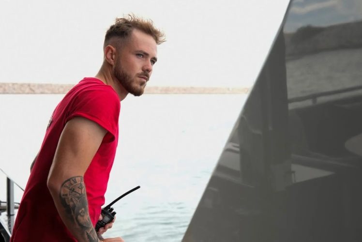 Nathan Gallagher appears during his time on Below Deck Mediterranean as legal proceedings surrounding domestic-violence allegations continue in Australia.