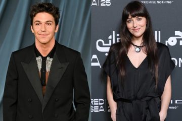 Dakota Johnson and Role Model pictured during their relationship before reports emerged that the couple had split.