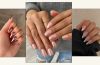 A collection of glossy chrome manicures featuring metallic, pearl, colorful and French-tip nail designs.