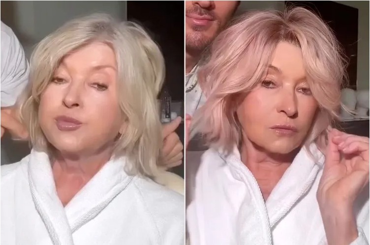 Martha Stewart debuts a glossy rose gold hair transformation after swapping her signature blonde bob for a fresh pink-toned look.