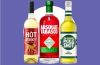 Selection of unusual flavored vodkas displayed for creative cocktails and home bartending.