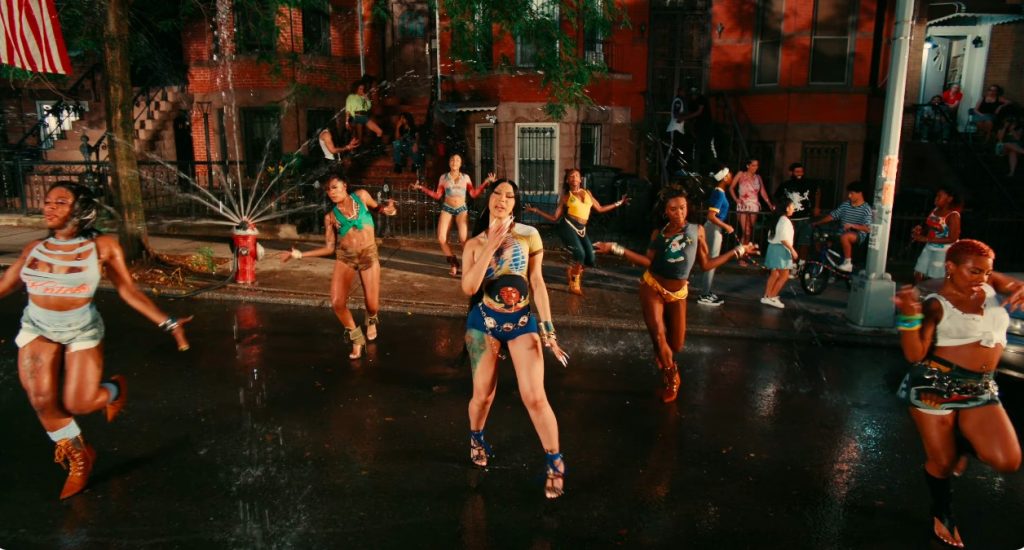 Cardi B in her AH HA music video filmed in Brooklyn with Kash Doll.