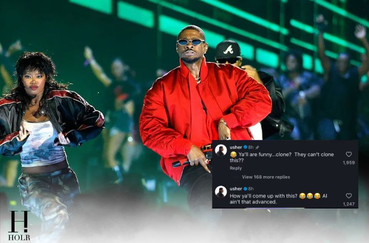 Usher performs during his Raymond & Brown Tour amid viral clone rumors