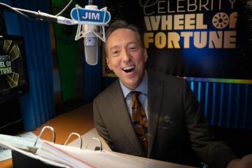 Jim Thornton appears on the Wheel of Fortune set during his years as the longtime announcer for the syndicated game show.