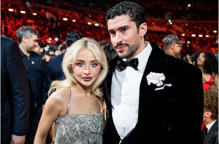 Bad Bunny and Sabrina Carpenter are pictured in separate portraits celebrating their first Emmy wins at the 2026 Creative Arts Emmy Awards.
