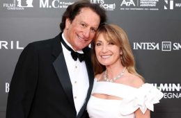 Jane Seymour and fiancé John Zambetti attend a Hollywood event together as the actress shares details about their monthly anniversary tradition.