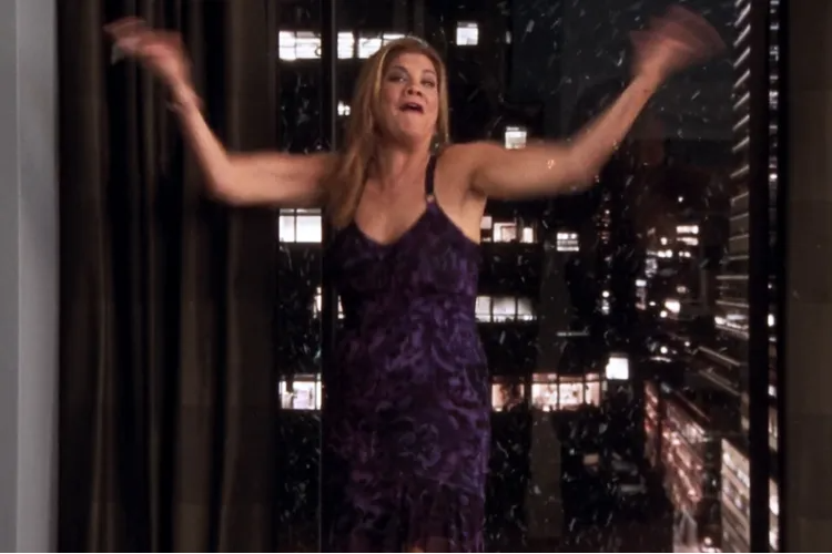 Kristen Johnston as Lexi Featherston in the iconic Sex and the City window scene