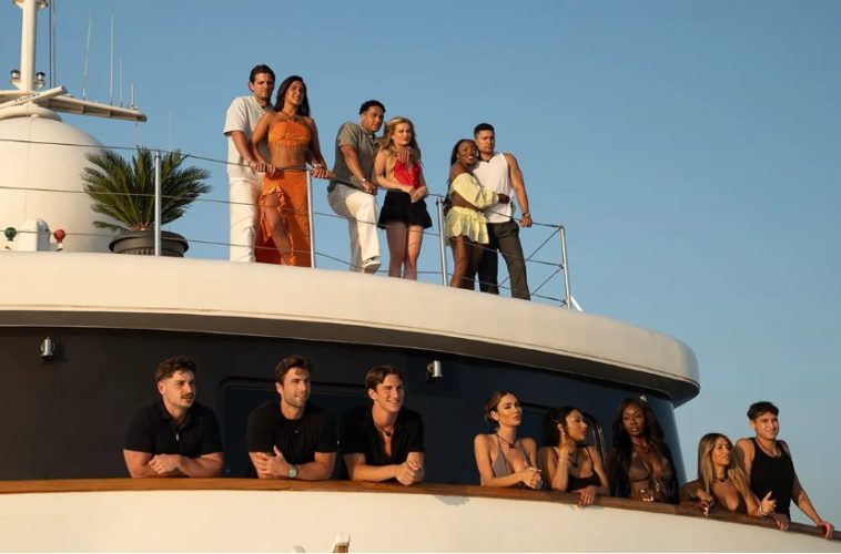 Alex Cooper and the cast of Love Overboard are featured in the Hulu dating series set aboard a luxury yacht.