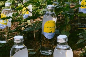Loonen bottled water in its distinctive glass packaging, highlighting the premium wellness brand’s rise in popularity.
