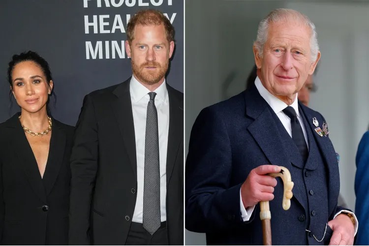 Prince Harry and Meghan Markle appear together in a recent public portrait alongside a separate image of King Charles III.