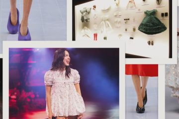 A fashion runway scene featuring doll-inspired clothing and accessories illustrates the enduring influence of dolls on designers and style.