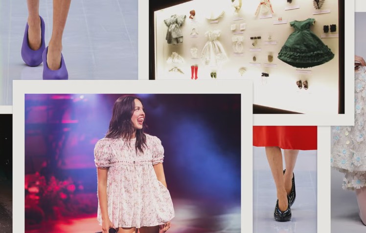 A fashion runway scene featuring doll-inspired clothing and accessories illustrates the enduring influence of dolls on designers and style.